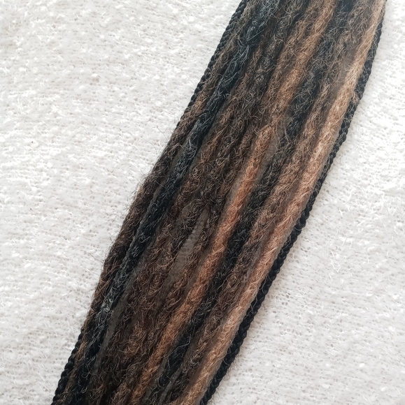 Black brown handmade Ombre tie on loc extensions - Picture 2 of 13